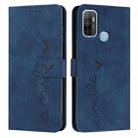 For OPPO A53 Skin Feel Heart Pattern Leather Phone Case(Blue) - 1