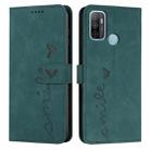 For OPPO A53 Skin Feel Heart Pattern Leather Phone Case(Green) - 1