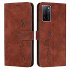 For OPPO A55s Skin Feel Heart Pattern Leather Phone Case(Brown) - 1