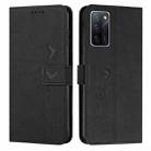 For OPPO A55s Skin Feel Heart Pattern Leather Phone Case(Black) - 1