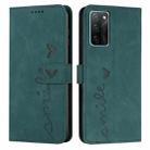 For OPPO A55s Skin Feel Heart Pattern Leather Phone Case(Green) - 1