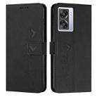 For OPPO A57 Skin Feel Heart Pattern Leather Phone Case(Black) - 1