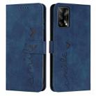For OPPO A74 4G/F19 Skin Feel Heart Pattern Leather Phone Case(Blue) - 1