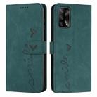 For OPPO A74 4G/F19 Skin Feel Heart Pattern Leather Phone Case(Green) - 1