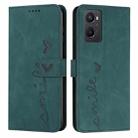 For OPPO A96 5G/Reno7 Z/OnePlus Nord N20 5G Skin Feel Heart Pattern Leather Phone Case(Green) - 1