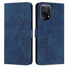 For OPPO Find X5 Skin Feel Heart Pattern Leather Phone Case(Blue) - 1