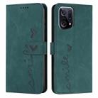 For OPPO Find X5 Skin Feel Heart Pattern Leather Phone Case(Green) - 1