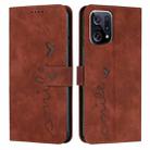 For OPPO Find X5 Pro Skin Feel Heart Pattern Leather Phone Case(Brown) - 1