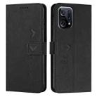 For OPPO Find X5 Pro Skin Feel Heart Pattern Leather Phone Case(Black) - 1