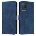 For OPPO Realme 8 5G/Realme V13 5G Skin Feel Heart Pattern Leather Phone Case(Blue) - 1