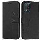 For OPPO Realme 8 5G/Realme V13 5G Skin Feel Heart Pattern Leather Phone Case(Black) - 1