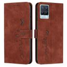 For OPPO Realme 8/Realme 8 Pro Skin Feel Heart Pattern Leather Phone Case(Brown) - 1