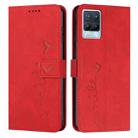 For OPPO Realme 8/Realme 8 Pro Skin Feel Heart Pattern Leather Phone Case(Red) - 1