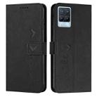 For OPPO Realme 8/Realme 8 Pro Skin Feel Heart Pattern Leather Phone Case(Black) - 1