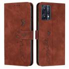 For OPPO Realme 9 Pro Skin Feel Heart Pattern Leather Phone Case(Brown) - 1