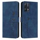 For OPPO Realme 9 Pro Skin Feel Heart Pattern Leather Phone Case(Blue) - 1