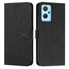 For OPPO Realme 9i Skin Feel Heart Pattern Leather Phone Case(Black) - 1
