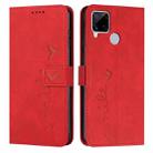 For OPPO Realme C12/C15 Skin Feel Heart Pattern Leather Phone Case(Red) - 1