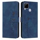 For OPPO Realme C12/C15 Skin Feel Heart Pattern Leather Phone Case(Blue) - 1