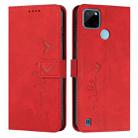 For OPPO Realme C21Y/C25Y Skin Feel Heart Pattern Leather Phone Case(Red) - 1