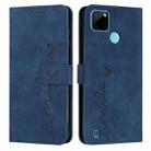 For OPPO Realme C21Y/C25Y Skin Feel Heart Pattern Leather Phone Case(Blue) - 1