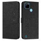 For OPPO Realme C21Y/C25Y Skin Feel Heart Pattern Leather Phone Case(Black) - 1