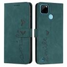 For OPPO Realme C21Y/C25Y Skin Feel Heart Pattern Leather Phone Case(Green) - 1