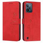 For OPPO Realme C31 4G Skin Feel Heart Pattern Leather Phone Case(Red) - 1