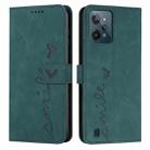 For OPPO Realme C31 4G Skin Feel Heart Pattern Leather Phone Case(Green) - 1