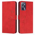 For OPPO Realme C35 Skin Feel Heart Pattern Leather Phone Case(Red) - 1