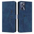 For OPPO Realme C35 Skin Feel Heart Pattern Leather Phone Case(Blue) - 1