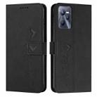 For OPPO Realme C35 Skin Feel Heart Pattern Leather Phone Case(Black) - 1