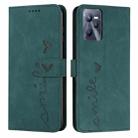 For OPPO Realme C35 Skin Feel Heart Pattern Leather Phone Case(Green) - 1