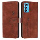 For OPPO Reno5 5G/Find X3 Lite Skin Feel Heart Pattern Leather Phone Case(Brown) - 1