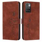 For Xiaomi Redmi 10 Skin Feel Heart Pattern Leather Phone Case(Brown) - 1