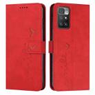 For Xiaomi Redmi 10 Skin Feel Heart Pattern Leather Phone Case(Red) - 1