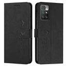 For Xiaomi Redmi 10 Skin Feel Heart Pattern Leather Phone Case(Black) - 1