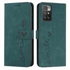 For Xiaomi Redmi 10 Skin Feel Heart Pattern Leather Phone Case(Green) - 1