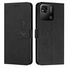 For Xiaomi Redmi 10A Skin Feel Heart Pattern Leather Phone Case(Black) - 1