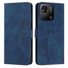For Xiaomi Redmi 10C Skin Feel Heart Pattern Leather Phone Case(Blue) - 1
