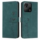 For Xiaomi Redmi 10C Skin Feel Heart Pattern Leather Phone Case(Green) - 1