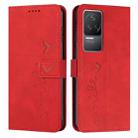 For Xiaomi Redmi K50/K50 Pro Skin Feel Heart Pattern Leather Phone Case(Red) - 1