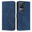 For Xiaomi Redmi K50/K50 Pro Skin Feel Heart Pattern Leather Phone Case(Blue) - 1