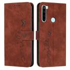 For Xiaomi Redmi Note 8 Skin Feel Heart Pattern Leather Phone Case(Brown) - 1