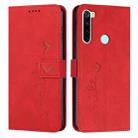 For Xiaomi Redmi Note 8 Skin Feel Heart Pattern Leather Phone Case(Red) - 1