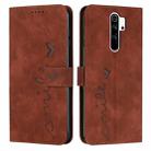 For Xiaomi Redmi Note 8 Pro Skin Feel Heart Pattern Leather Phone Case(Brown) - 1