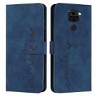 For Xiaomi Redmi Note 9 Skin Feel Heart Pattern Leather Phone Case(Blue) - 1