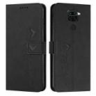 For Xiaomi Redmi Note 9 Skin Feel Heart Pattern Leather Phone Case(Black) - 1