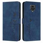 For Xiaomi Redmi Note 9s/Note 9 Pro Skin Feel Heart Pattern Leather Phone Case(Blue) - 1