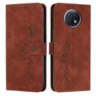 For Xiaomi Redmi Note 9T Skin Feel Heart Pattern Leather Phone Case(Brown) - 1